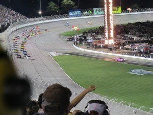 Heading to the last restart before the checkered flag.