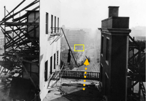 A set from The Terror Trail (1921) overlooking the Hill Street Tunnel
