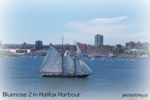 Photo of the Bluenose II in Halifax Harbour, Nova Scotia