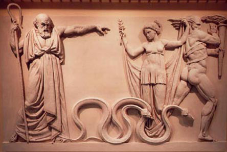 St. Patrick casts out the snakes