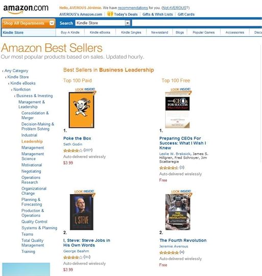 The Fourth Revolution book #2 in Leadership bestsellers on Amazon.com!