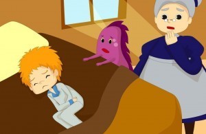 Billy sick in bed