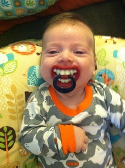 My grandson Bennett is holding with tradition. Here's Vampire Baby!<br />