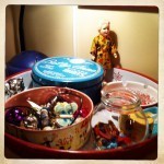 tray of special supplies, with doll taskmaster