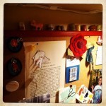 tiny thimbles, felt & button flowers, inspiring page from a book