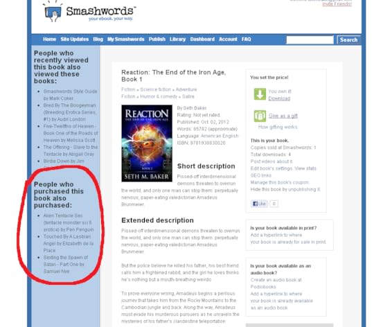 Proof from Smashwords that my readers are awesome 