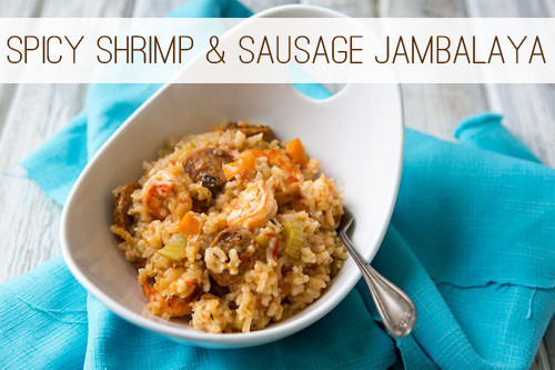 Shrimp and Sausage Jambalaya #recipe via Food.YourWay.net