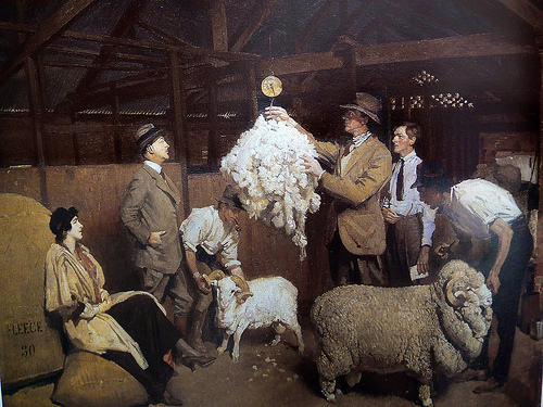 George Lambert Weighing the fleese 1921