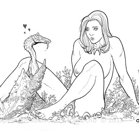 Frank Cho: DINO LOVE illustration