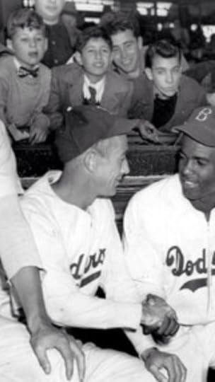 Lower left: Clyde Sukeforth. Lower right: Jackie Robinson. Upper left: Bobby Saltzberg, Eddie Dweck. (C) 2013 The New York Times