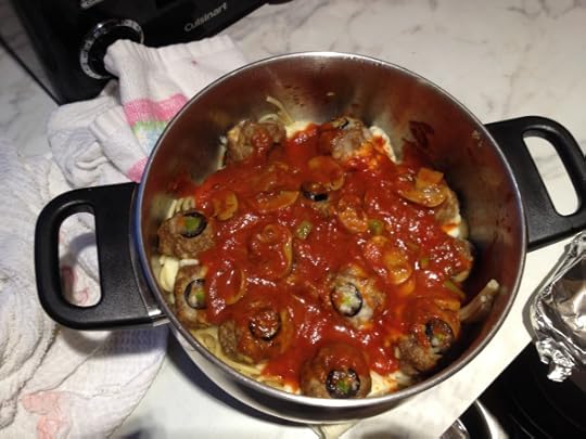 The finished product. Not quite what I was hoping for visually, but it did taste good.