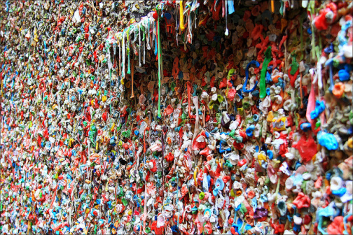 Seattle's Gum Wall, gum wall, large gum wall, whats a gum wall, crazy trips, bad ideas, seattle attractions, what to do in seattle