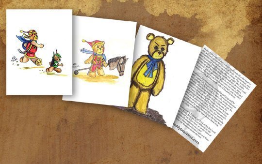 The Teddy Bear Tale postcards.