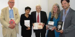130925 Samuel Johnson Prize judges with shortlist - Cropped further