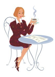 lady with coffee