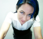 blue hair at work