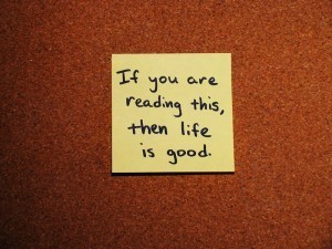 thankful post-it note