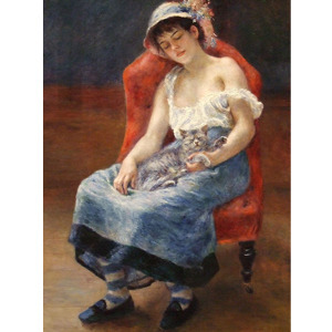 Pierre-Auguste Renoir, Sleeping Girl with a Cat, 1880