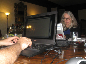 Loren working in the Safe Room. Photo by Kim Richards.