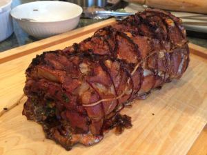 Oven-roasted porchetta