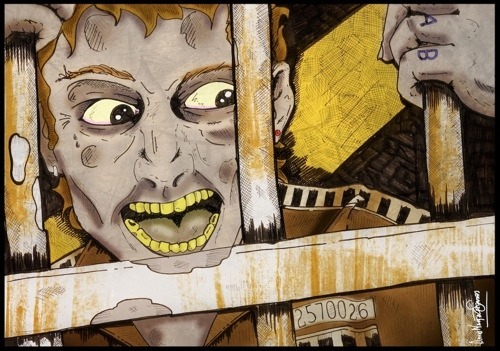 Entering the Castle - illustrated by David Naughton-Shires