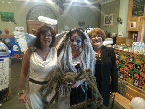 Pictured with author Lee Bice-Matheson and ghostly tour guide Terri Rossiter
