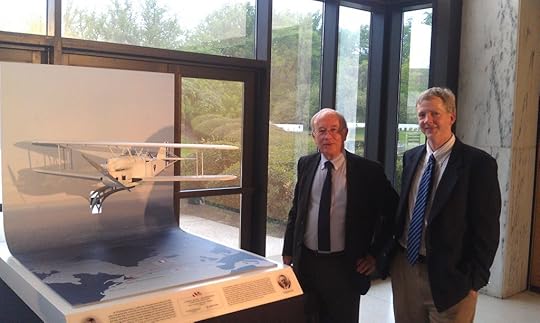 Bernard Decre with plane model at French Embassy