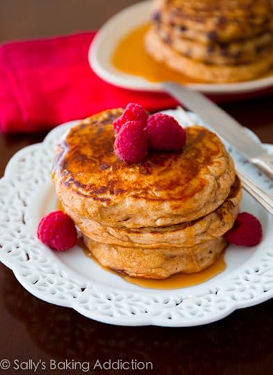 Healthy Whole Wheat Oatmeal Pancakes. Soft, wholesome pancakes made with simple ingredients | sallysbakingaddiction.com