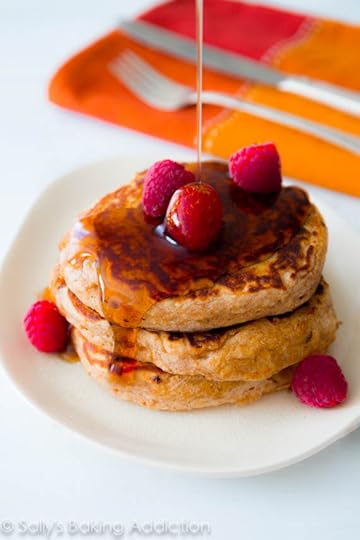 Healthy Whole Wheat Oatmeal Pancakes. Soft, wholesome pancakes made with simple ingredients | sallysbakingaddiction.com