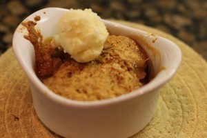 Eating it properly, with the homemade vanilla gelato