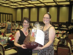 It's Kelsey and me and our author basket stuffed full with goodies!