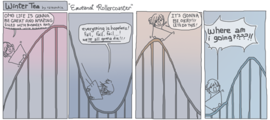 Winter Tea: Emotional Rollercoaster comic strip by RainCookie via Deviant Art