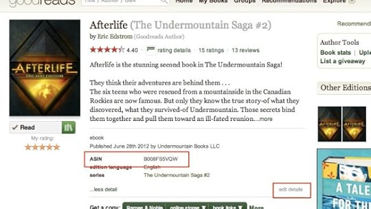 Edit Details on your ASIN edition