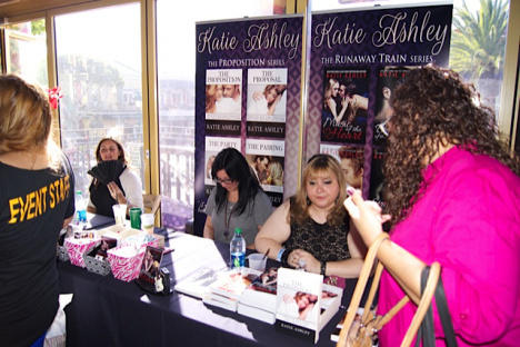 Author Katie Ashley getting a brief moment to breathe at Rockin' the Holidays HOB Downtown Disney