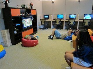 TV and computers at the Bay Lake Tower Community Hall