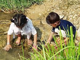 kids playing in nature