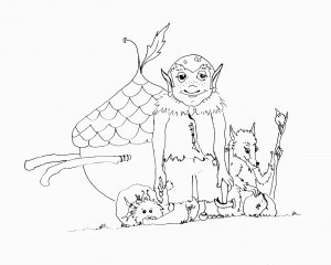 Troll Travel--- a sketch I did while I was thinking of writing Hapenny Magick.