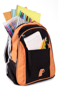Backpack with school supplies