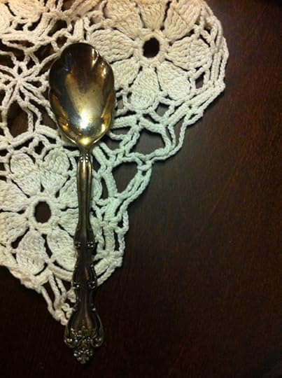 This is our jam spoon. A certain little girl loves to gaze at it.