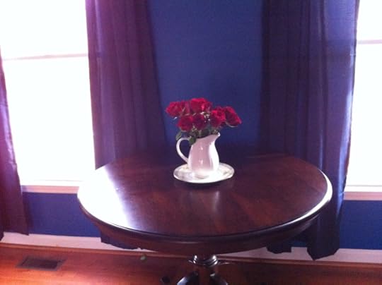 We have roses for the table every week.