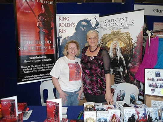 Here we are all set up with our books.