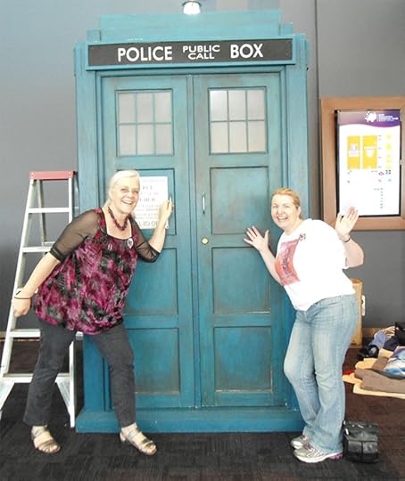 And here we are thinking about running away with the Doctor. (They were still setting up at this point, hence the ladder etc).