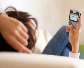 Using Smartphone to stay in touch.