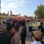 The lines were long and the sun was bright. I was surprise how many young people were turning out to see such older bands.