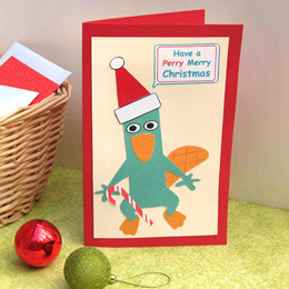 Easy Holiday Crafts and Activities with Disney Phineas, Ferb, and Perry the Platypus: Paper Craft Christmas Card to make