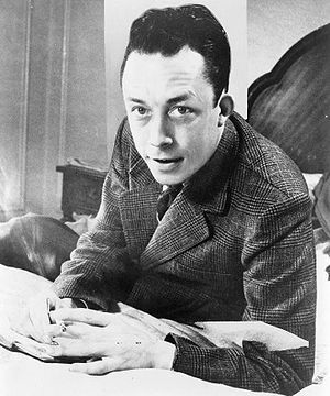 Albert Camus, Nobel prize winner, half-length ...