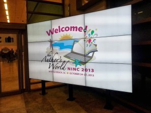 a picture of a sign that says Welcome The Author's World NINC 2013