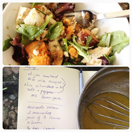 Apparently these last two weeks are the weeks for milestones. Potty training. Check. Preschool. Check. Second week of consistent workouts. Check. First week of eating whole foods, like six times per day. I made my first salad dressing via directions from 