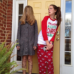 Junior movie makers. This has been going on all afternoon.