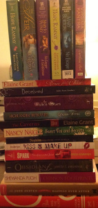 Some of the romance books authors sent into the fest.